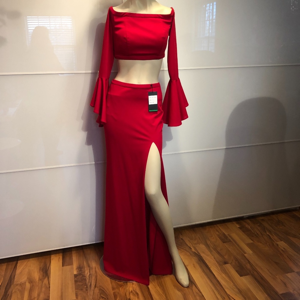 Red 2 Piece Prom or evening gown- New